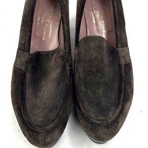 Robert Clegerie VOLARE Brown Suede Platform Loafers Shoes  - 6.5